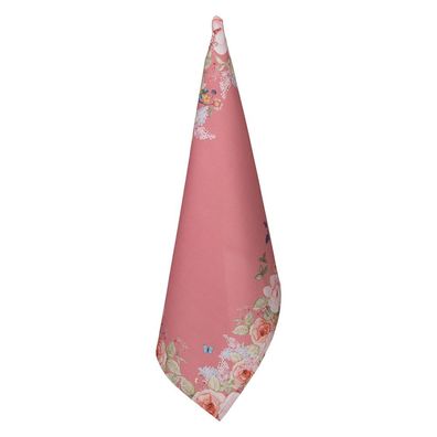 Clayre & Eef Geschirrtuch 50x70 cm Rosa Baumwolle Blumen (Gr. 50x70 cm)