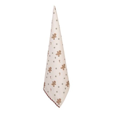 Clayre & Eef Geschirrtuch 50x70 cm Beige Baumwolle Pfefferkuchenmann (Gr. 50x70 cm)