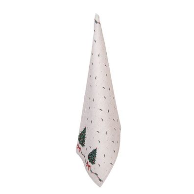 Clayre & Eef Geschirrtuch 50x70 cm Beige Baumwolle Weihnachten (Gr. 50x70 cm)