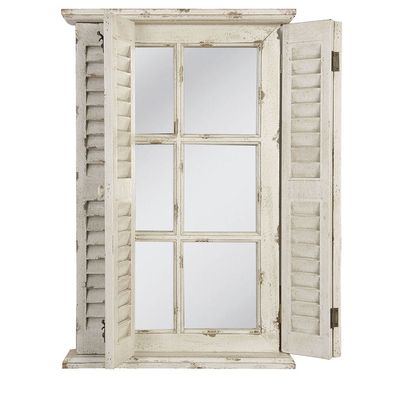 Clayre & Eef Spiegel 46x71 cm Weiß Holz (Gr. 46x7x71 cm)