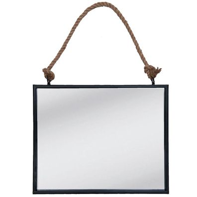 Clayre & Eef Spiegel 50x40 cm Schwarz MDF (Gr. 50x4x40 cm)