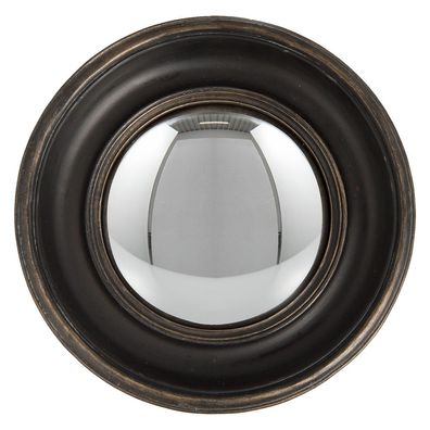 Clayre & Eef Spiegel Ø 23 cm Schwarz Kunststoff (Gr. Ø 23x3 cm)