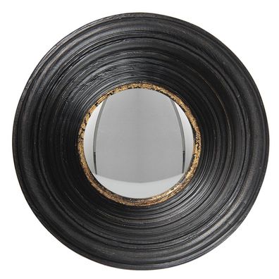Clayre & Eef Spiegel Ø 19 cm Schwarz Kunststoff (Gr. Ø 19x7 cm)