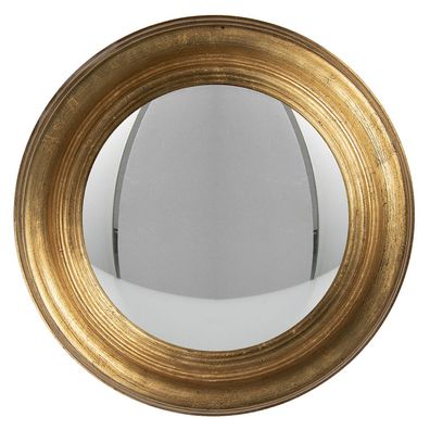 Clayre & Eef Spiegel Ø 34 cm Goldfarbig Holz (Gr. Ø 34x4 cm)