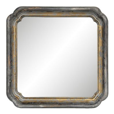 Clayre & Eef Spiegel 44x44 cm Goldfarbig Holz (Gr. 44x6x44 cm)