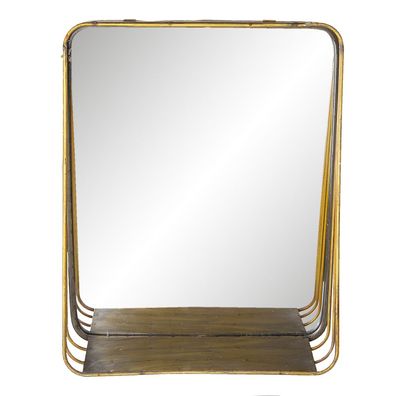 Clayre & Eef Spiegel 34x42 cm Kupferfarbig Metall (Gr. 34x11x42 cm)