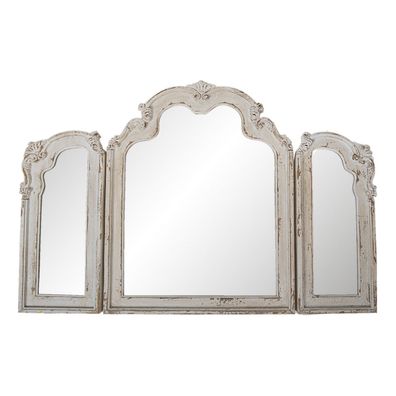Clayre & Eef Spiegel 66x84 cm Weiß Holz (Gr. 122x3x84 cm)