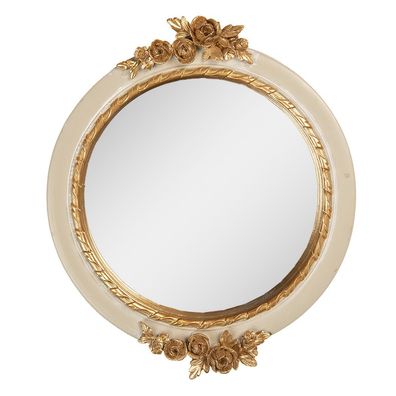 Clayre & Eef Spiegel 17x2x20 cm Beige Kunststoff (Gr. 17x2x20 cm)