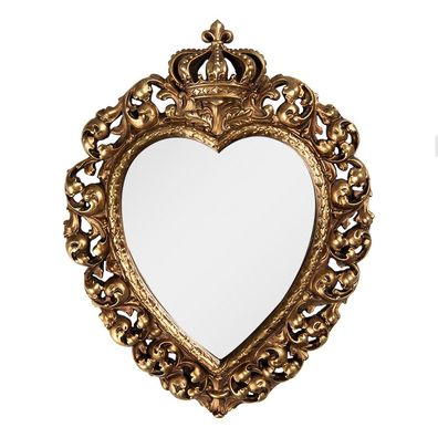 Clayre & Eef Spiegel 23x3x30 cm Goldfarbig Kunststoff (Gr. 23x3x30 cm)