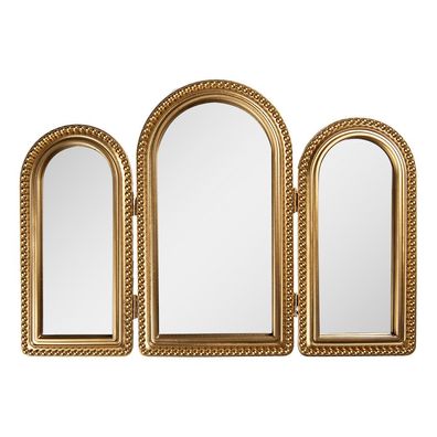 Clayre & Eef Stehspiegel 50x2x35 cm Goldfarbig Kunststoff (Gr. 50x2x35 cm)