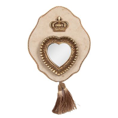 Clayre & Eef Spiegel 19x3x22 cm Beige Kunststoff (Gr. 19x3x22 cm)