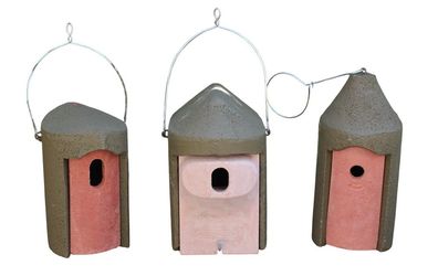 Nisthöhlen Set in Grün 3 Vogelhöhlen Nisthilfen für kleine Gartenvögel Artenschutz