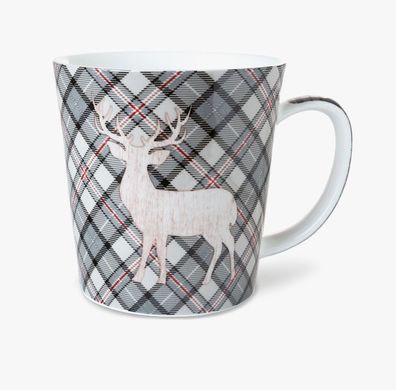 Kaffeebecher Hirsch Karomuster, Kaffeetasse Tassen Teetassen Kaffeepott Henkelbecher