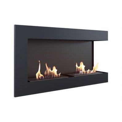 Kratki Bioethanolkamin DELTA 900 rechts schwarz Kamin Ethanol Ofen Wandkamin Biokamin