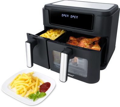 Steba HF 9500 DUO - Heißluftfritteuse - 10 Automatikprogramme - Timer - DUO Kochzone