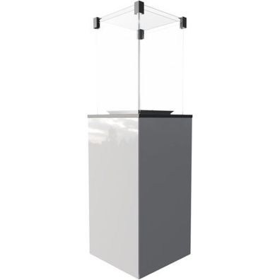 KRATKI Gaskamin PATIO Glas Weiss Manuell Gasheizgerät Wärmelampe 4-8,2 kW