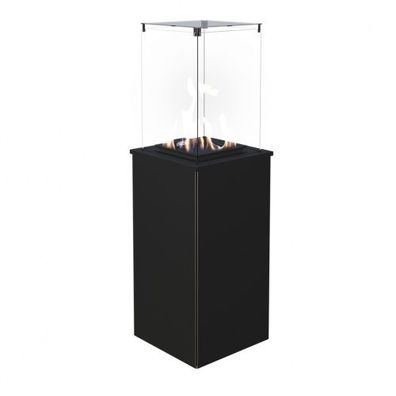 KRATKI Gaskamin PATIO Stahl-Schwarz Manuell Gasheizgerät Wärmelampe Gartenkamin 4-8,2