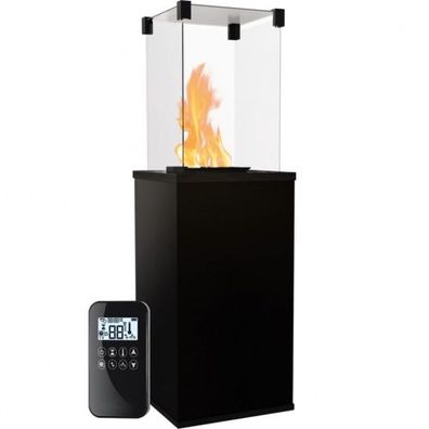 KRATKI Gaskamin PATIO Quarzstein Nero Assoluto Gasheizgerät 4-8,2 kW