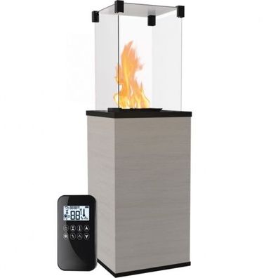 KRATKI Gaskamin PATIO Mini QuarzsteinNaturali Ossidiana Vena Chiara 4-8,2 kW