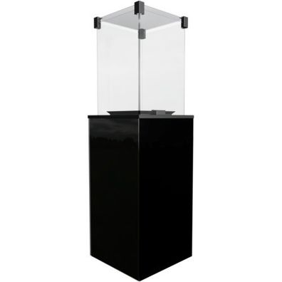 KRATKI Gaskamin PATIO Glas Schwarz Manuell Gasheizgerät Gartenkamin 4-8,2 kW