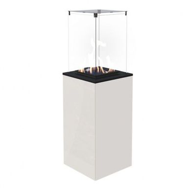 KRATKI Gaskamin PATIO MINI Glas Weiss Manuell Gasheizgerät 4-8,2 kW