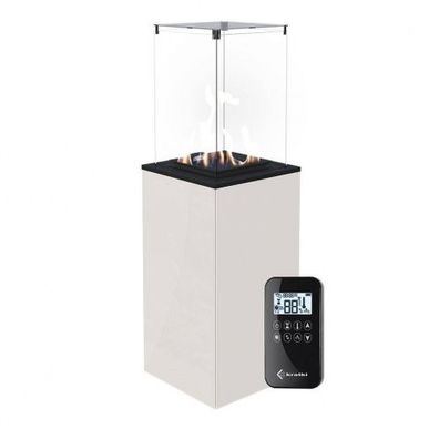 KRATKI Gaskamin PATIO MINI Glas Weiss Ferngesteuert Gasheizgerät 4-8,2 kW
