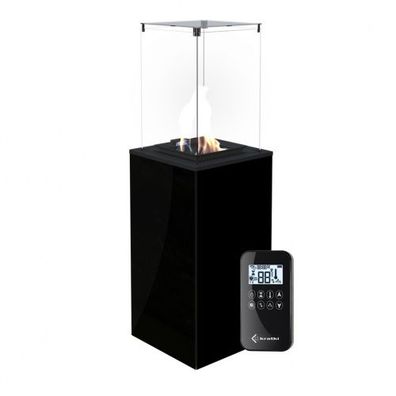 KRATKI Gaskamin PATIO MINI Glas Schwarz Ferngesteuert Gasheizgerät Wärmelampe 4-8,2 k