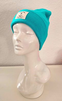 Unisex Wintermütze Strickmütze Beanie Küsten-Style und Anker Viskose Türkis