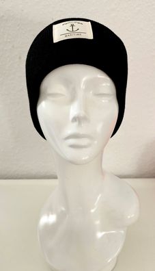 Unisex Wintermütze Strickmütze Beanie Küsten-Style und Anker Viskose Schwarz
