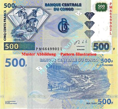 KONGO / CONGO 500 FRANCS 2020 Unc P 96 NEW 680#