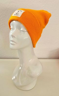 Unisex Wintermütze Strickmütze Beanie Küsten-Style und Anker Viskose Senfgelb