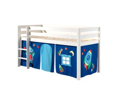 Spielbett Pino mit Textilset Kiefer Weiß