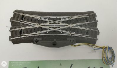 Märklin H0 1 x Kreuzweiche C-Gleis 24624 188,3mm 24,3° Laterne + Antrieb 24597