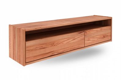 Wandschrank Zigo aus Kernbuche massiv 148x34x37 mit 2 Schubladen und 1 Fach