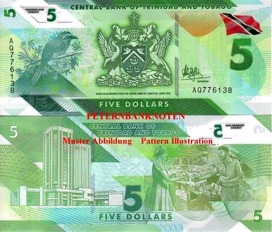 Trinidad & TOBAGO 5 Dollars 2020 Polymer Unc P. NEW 6165#