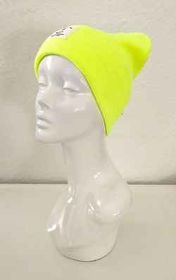 Unisex Wintermütze Strickmütze Beanie Küsten-Style und Anker Viskose Neon Gelb
