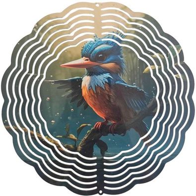 Edelstahl 3D Windspiel Windspinner 20cm Vogel WI321