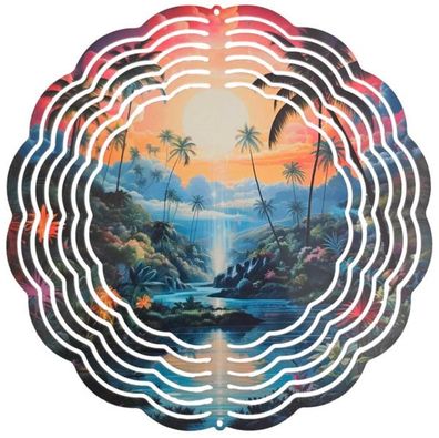 Edelstahl 3D Windspiel Windspinner 20cm Sonnenaufgang WI163