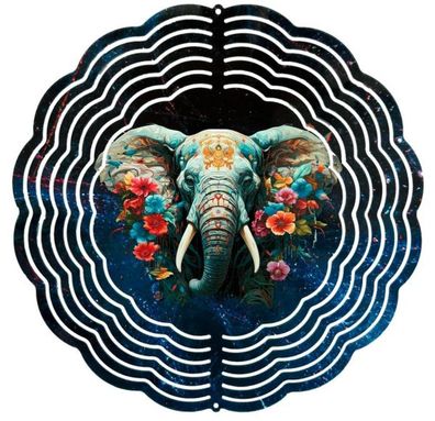 Edelstahl 3D Windspiel Windspinner 20cm Elefant WI39