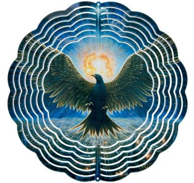 Edelstahl 3D Windspiel Windspinner 20cm Greifvogel WI32