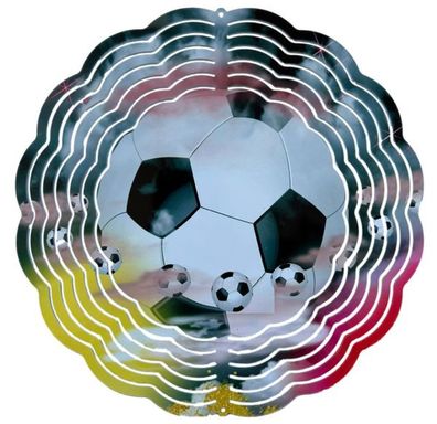 Edelstahl 3D Windspiel Windspinner 20cm Fußball WI27