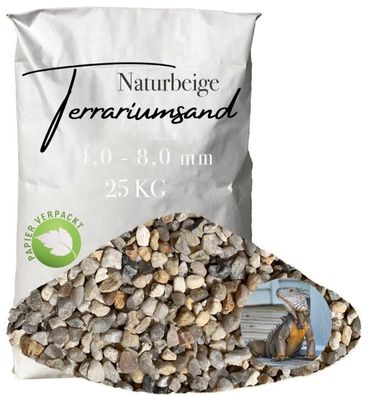 Terrariumsand naturbeige 4,0-8,0 mm - grobkörniger, grabfähiger Quarzsand für Reptili