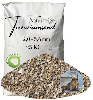 Terrariensand & Terrarienkies naturbeige 2,0-5,6 mm - strukturierter Grab-Bodengrund