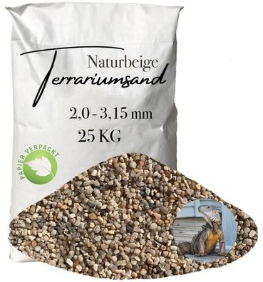 Terrariensand & Terrarienkies naturbeige 2,0-3,15 mm - grabfähiger Bodengrund für Rep