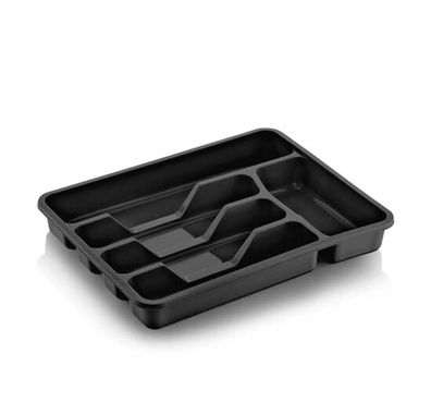 Michelino Besteckkasten in Schwarz - Schubladeneinsatz 38,5 × 31 × 7 cm