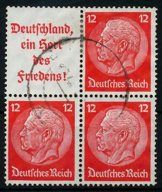 D-REICH Zusammendruck Nr S143 W63 gestempelt Viererblo X7A413E