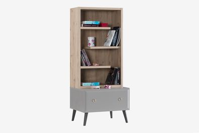 Bücherregal Luna in Grau/Holzoptik