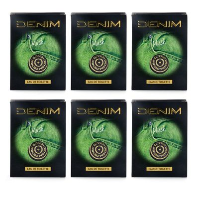 DENIM MUSK Eau de Toilette 6x 100ml - frisches Herren parfüm