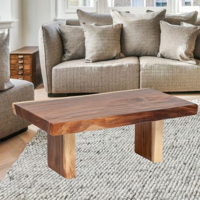 Couchtisch SUAR 120cm Natural Wurzelholz Baumkante Massivholz Handarbeit