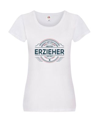 Geprüft und sicher: Erzieher | Pädagoge | Schule Damen Shirt Weiß